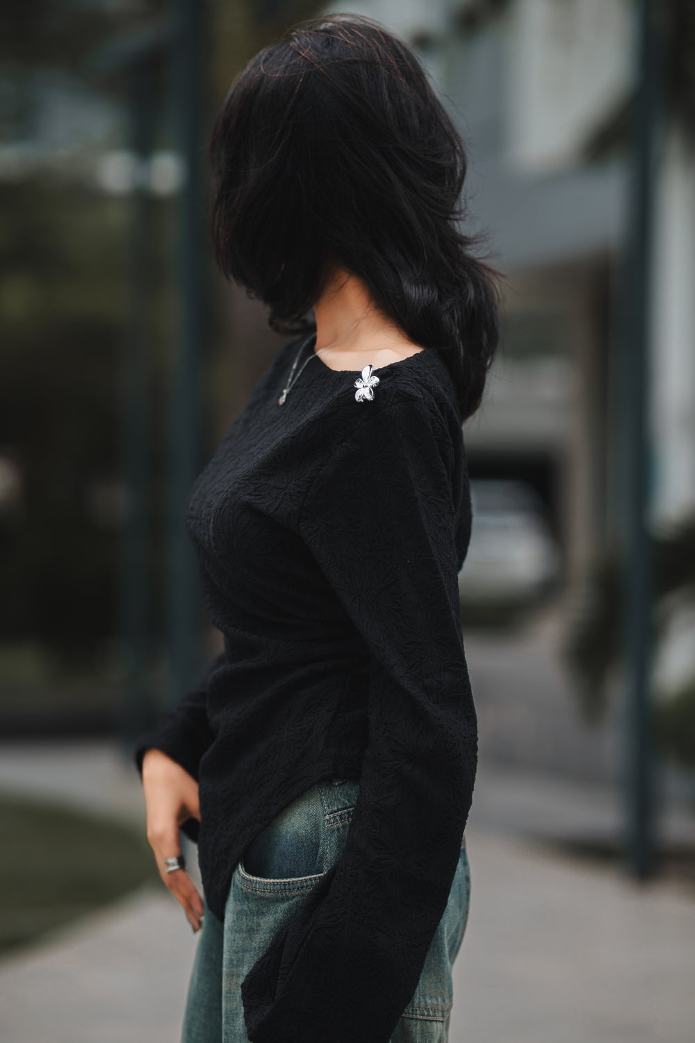 Women’s Asymmetrical Top - Black