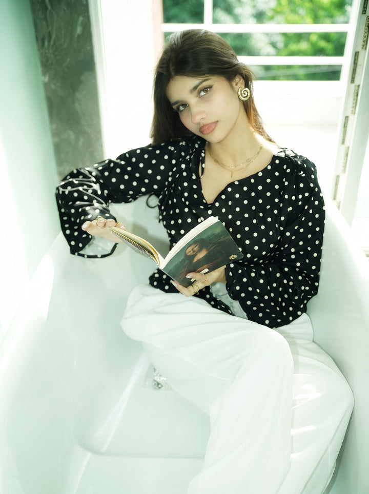 Women’s Polka Dot Top - Black