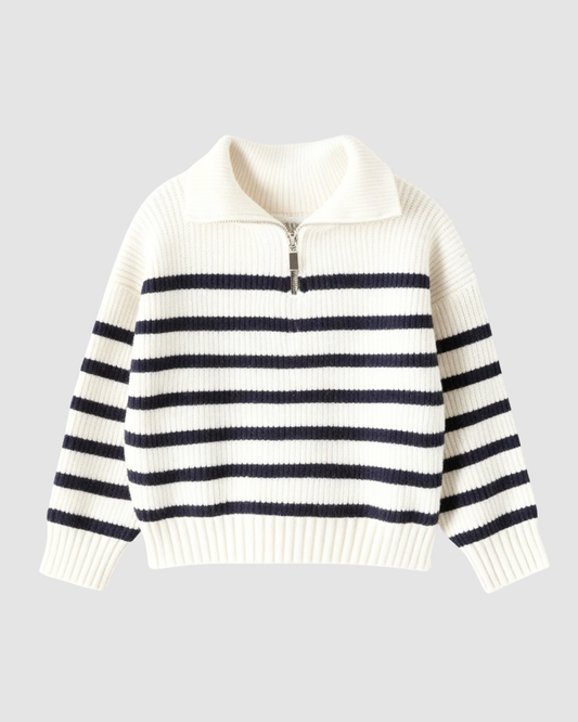 the belmont striped sweater white
