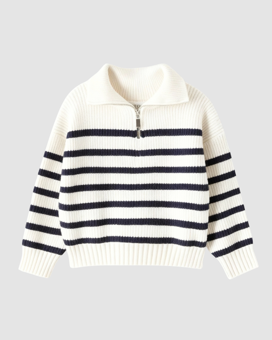 The Belmont Striped Sweater - White (unisex)