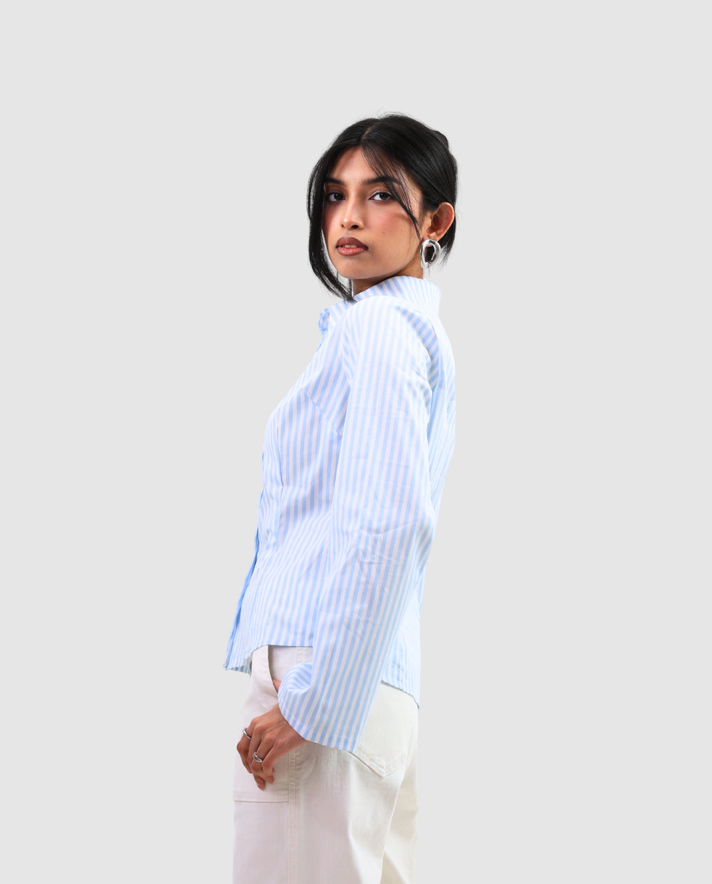 The Riviera Fitted Shirt - Stripe Blue