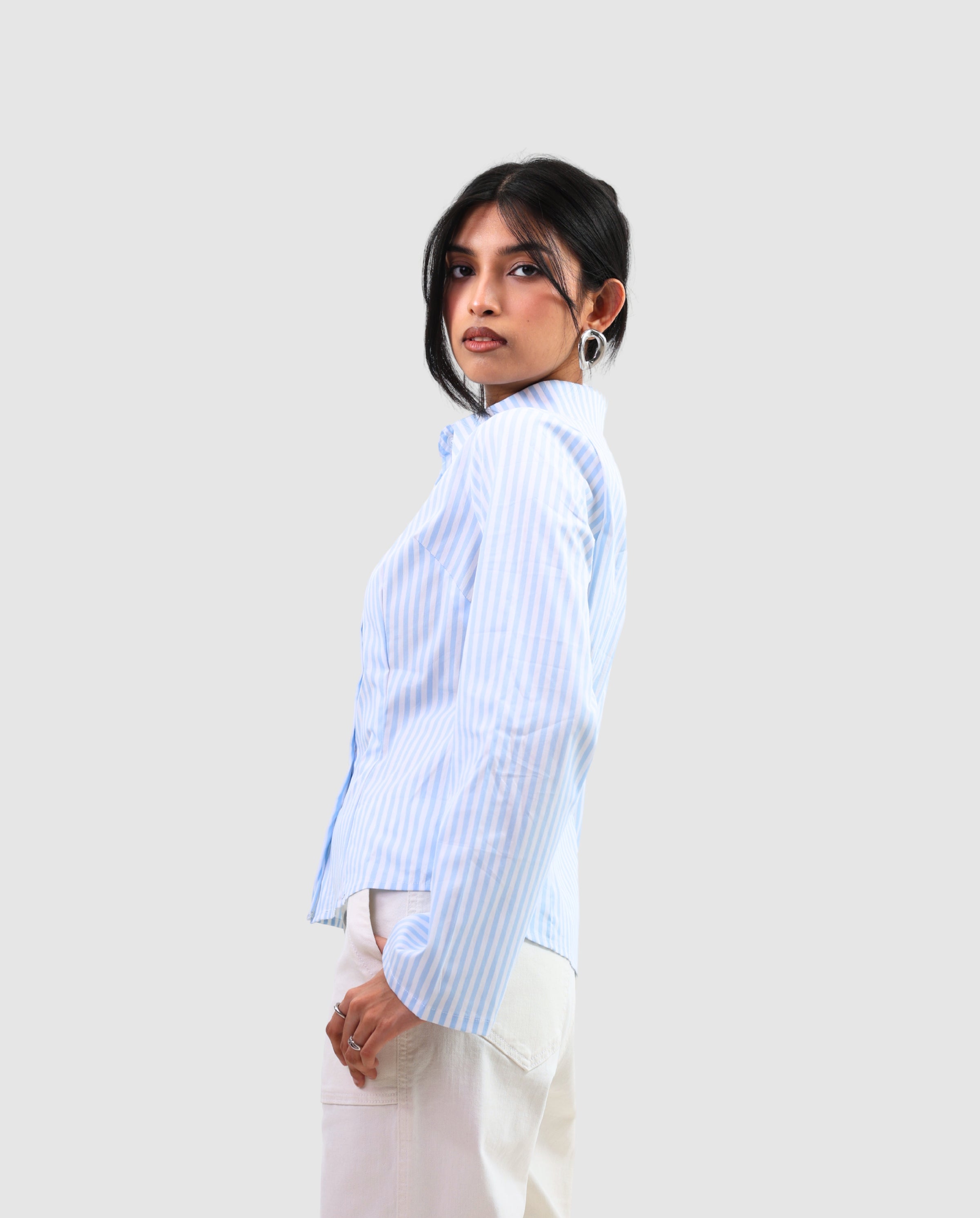 The Riviera Fitted Shirt - Stripe Blue