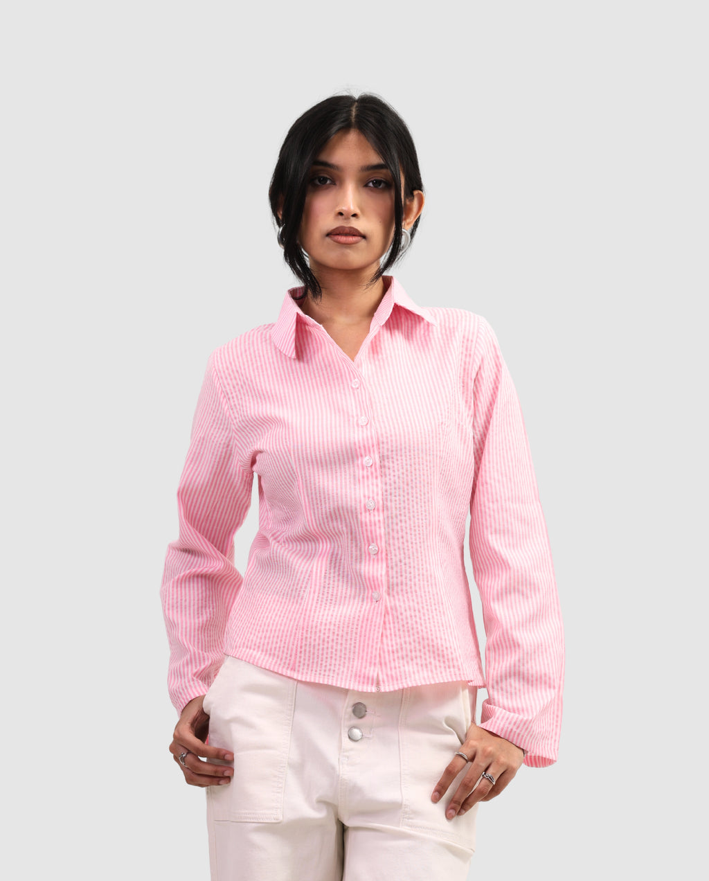 The Riviera Fitted Shirt - Stripe Pink
