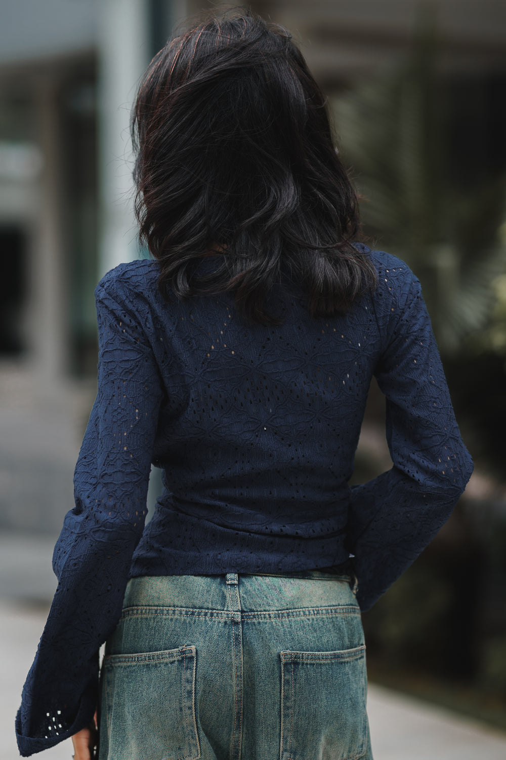 Women’s Asymmetrical Top - Navy Blue