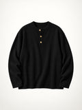 Knit Henley Tshirt - Black