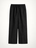 Unisex Wide-Legged Linen Pants - Black