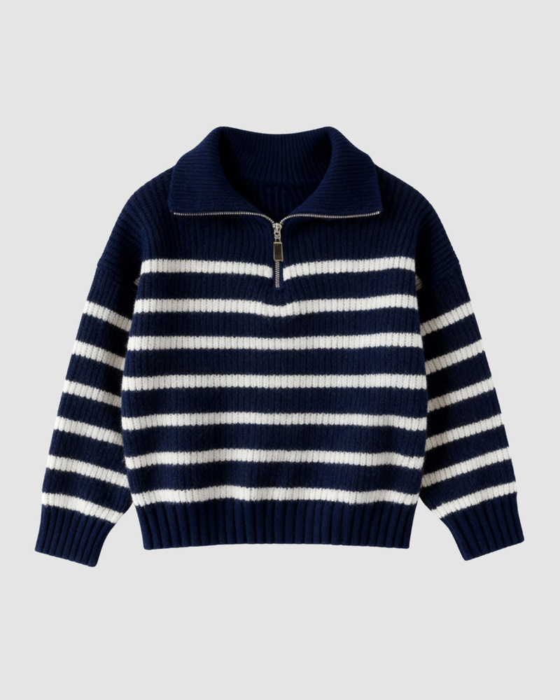 the belmont striped sweater navy blue