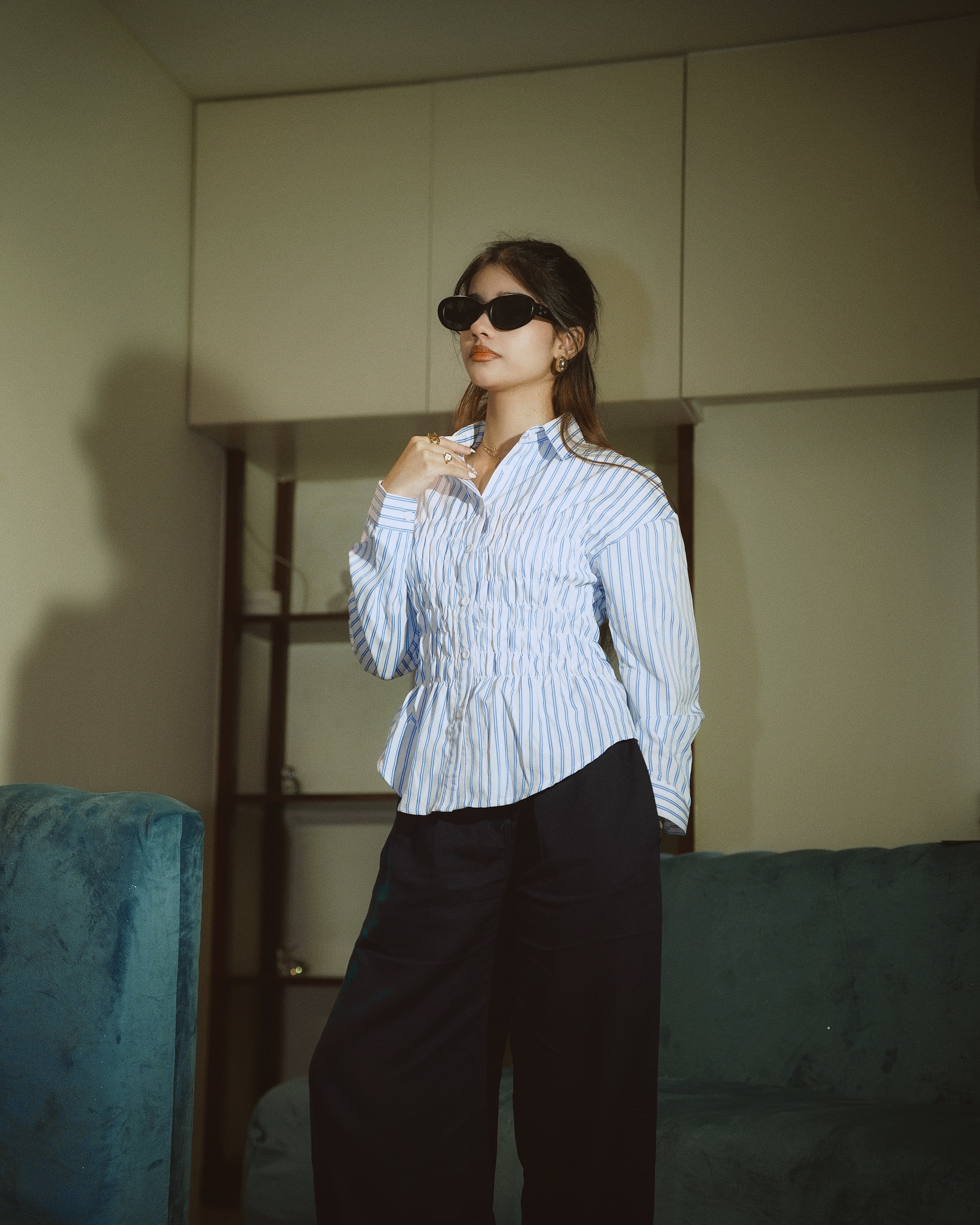 Women’s Striped Blue Shirt
