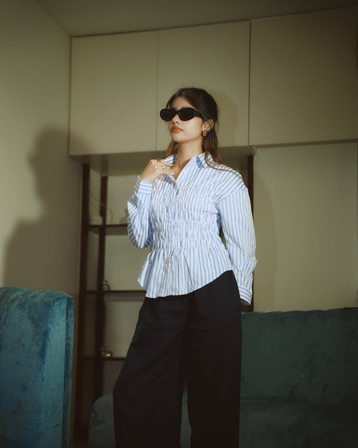 Women’s Striped Blue Shirt