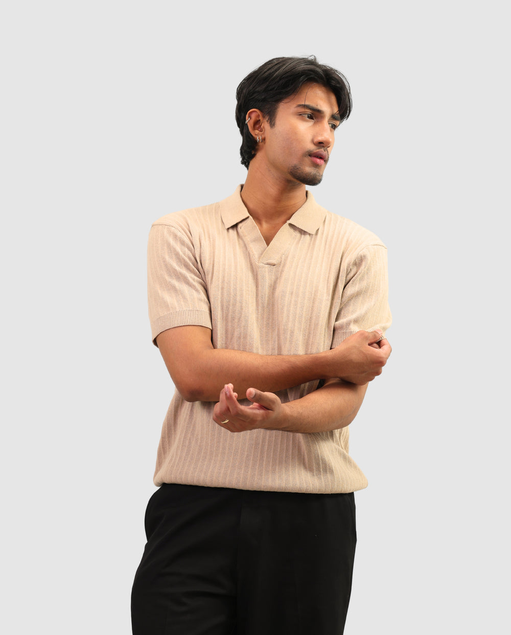 Premium Knit Polo - Beige