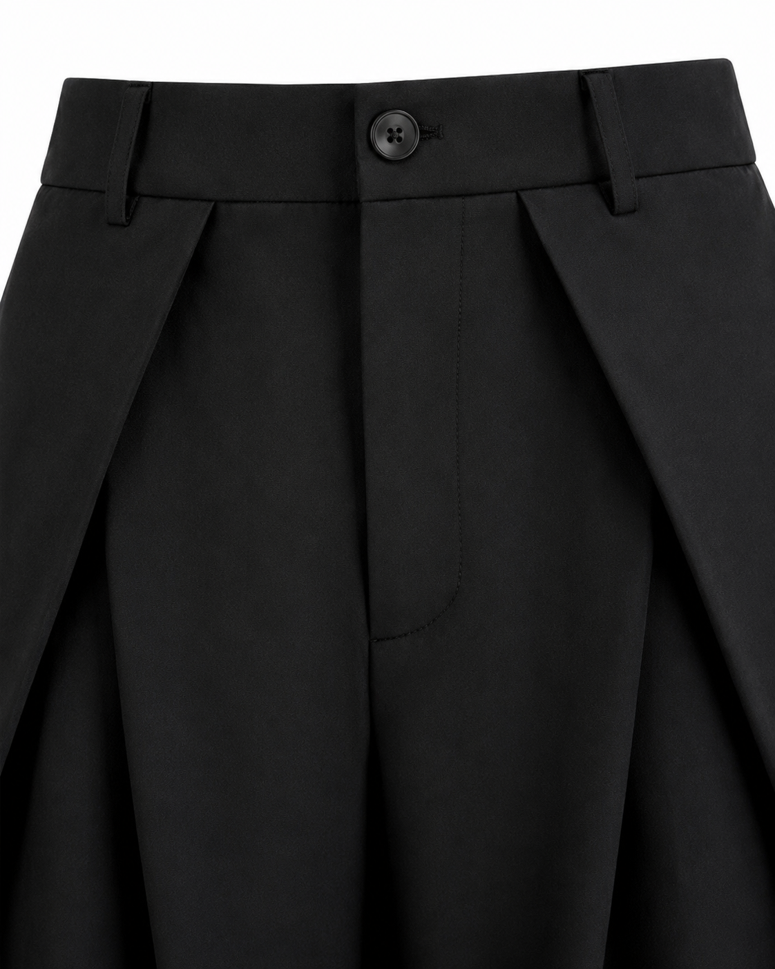 Unisex Prestige Pleated Pinstripe Pant - Black