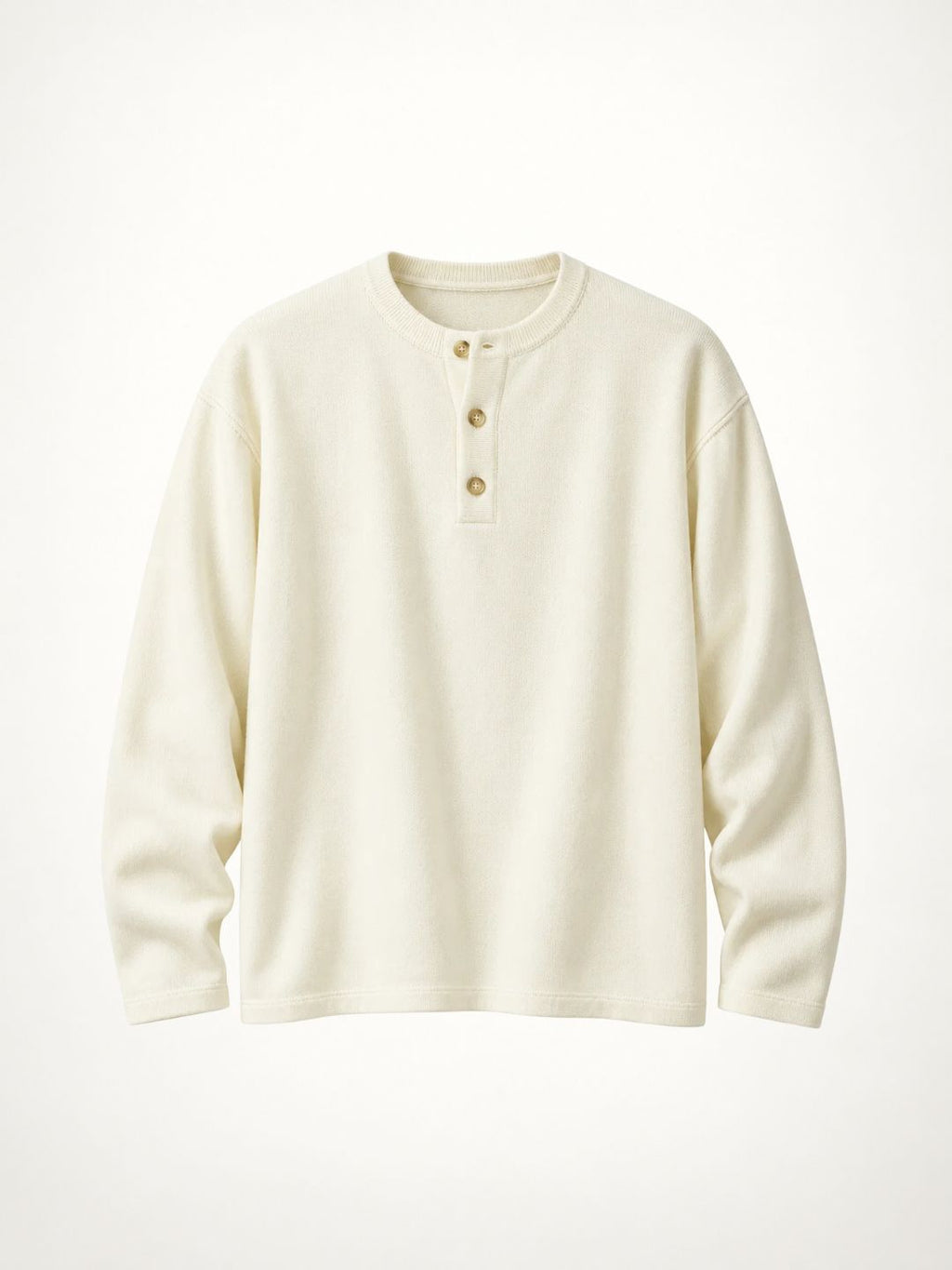 Knit Henley Tshirt - Cream