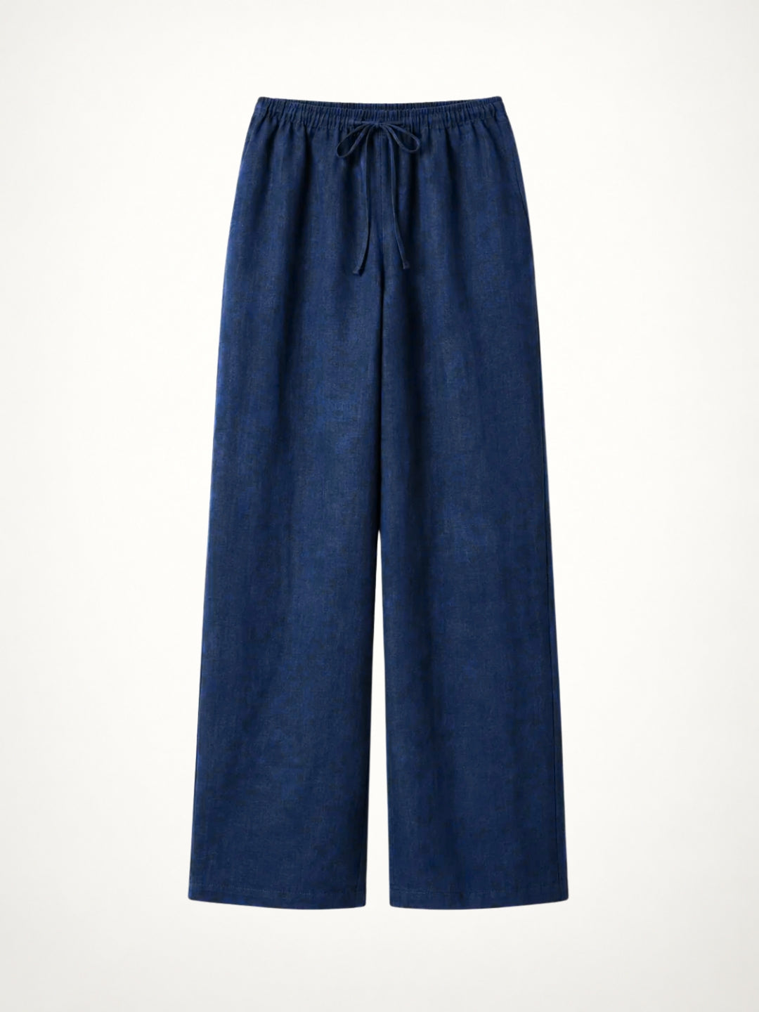 Unisex Wide-Legged Linen Pants - Navy Blue