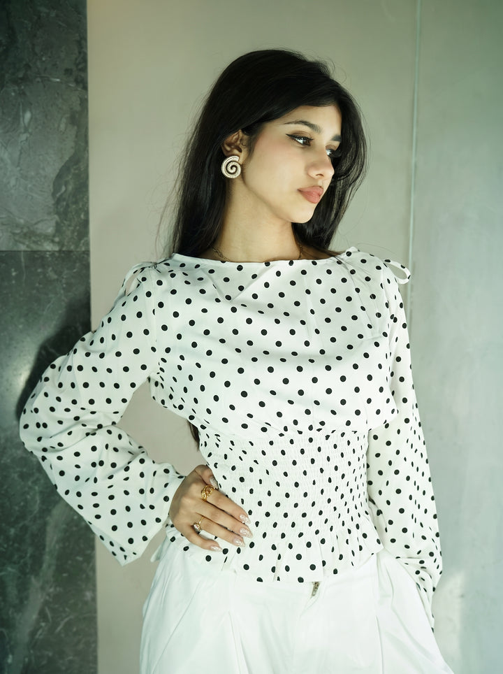 Women’s Polka Dot Top - White