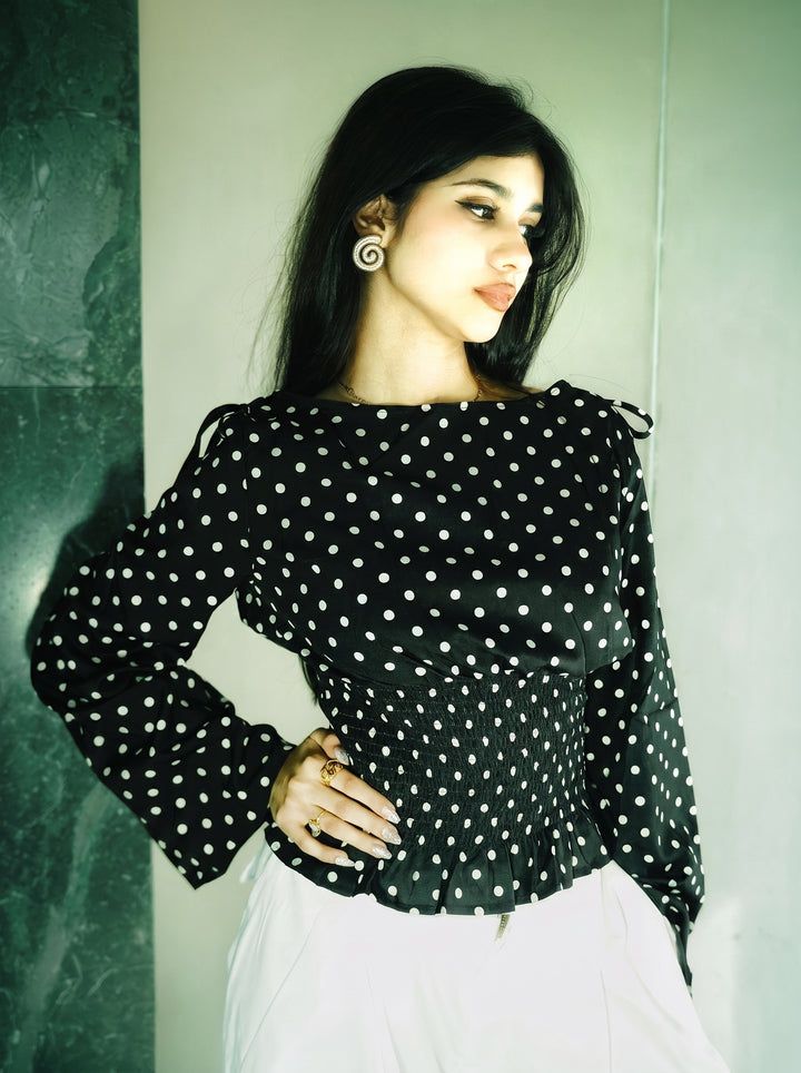 Women’s Polka Dot Top - Black
