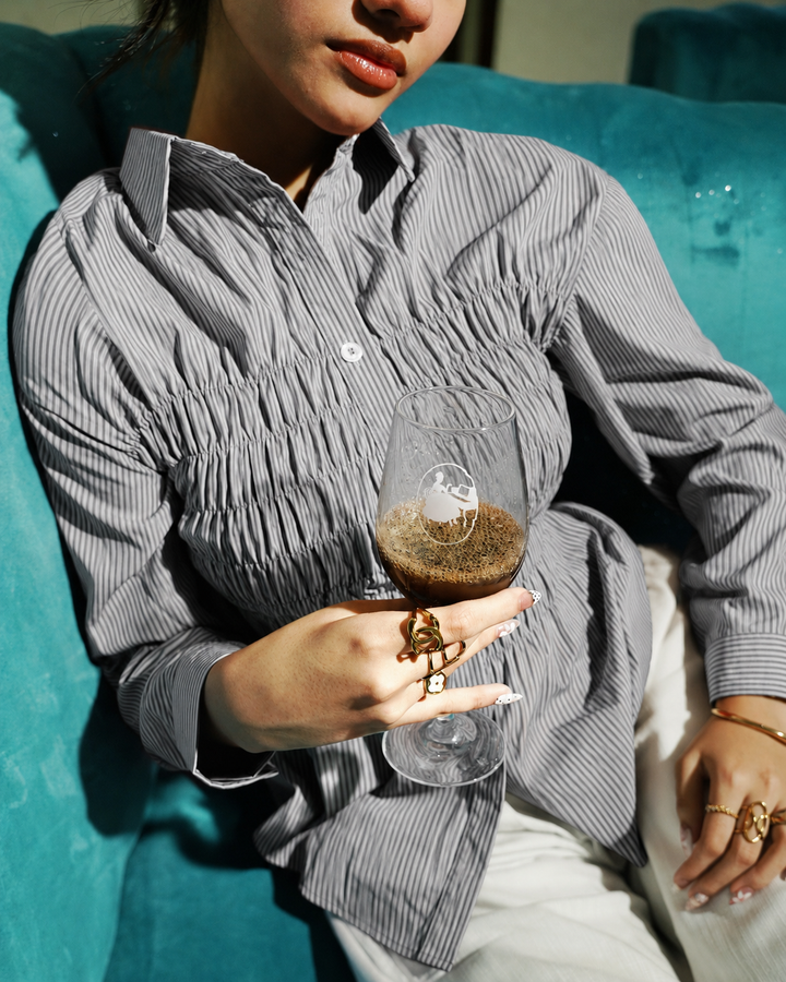 Women’s Fitted Striped Grey Shirt