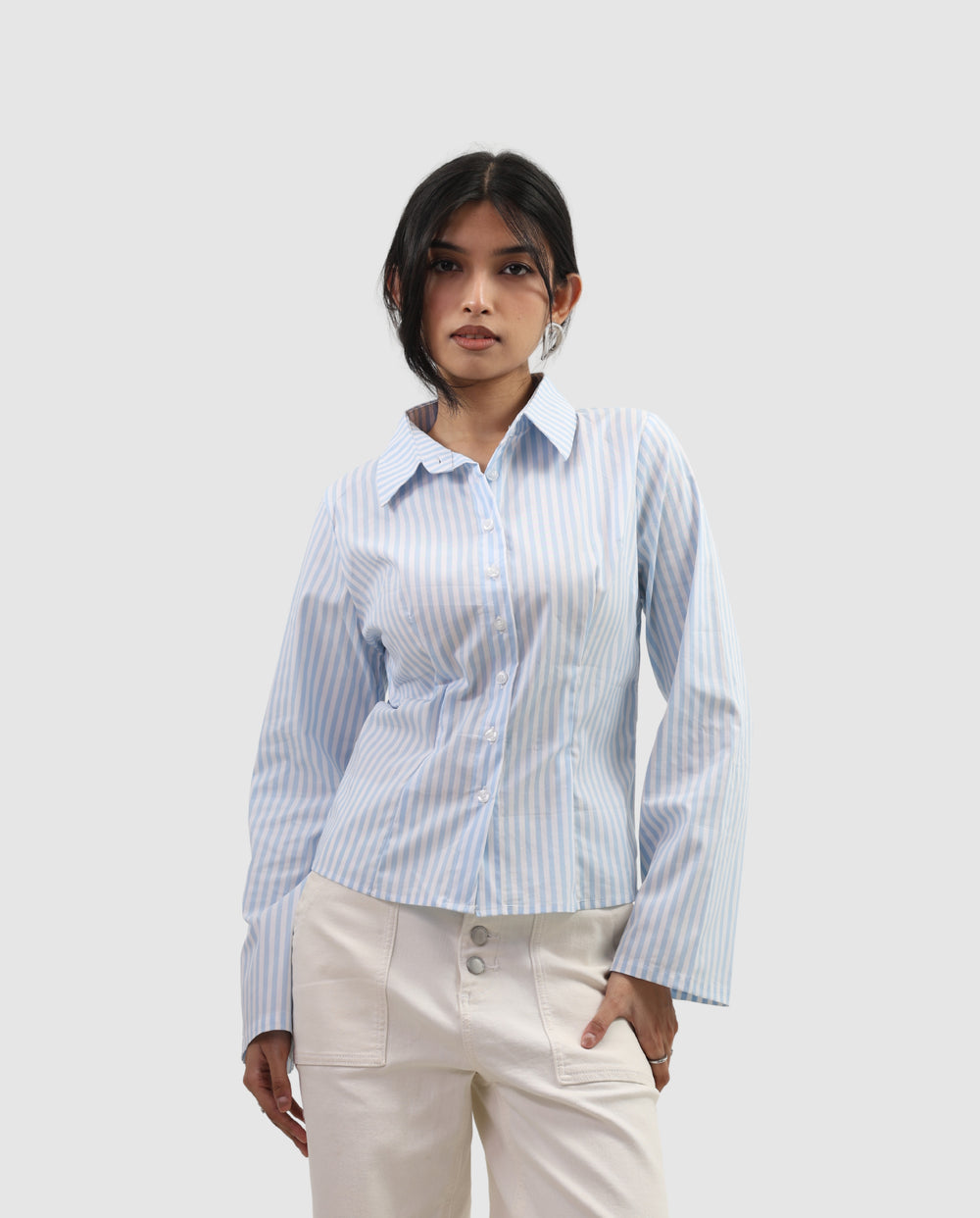 The Riviera Fitted Shirt - Stripe Blue