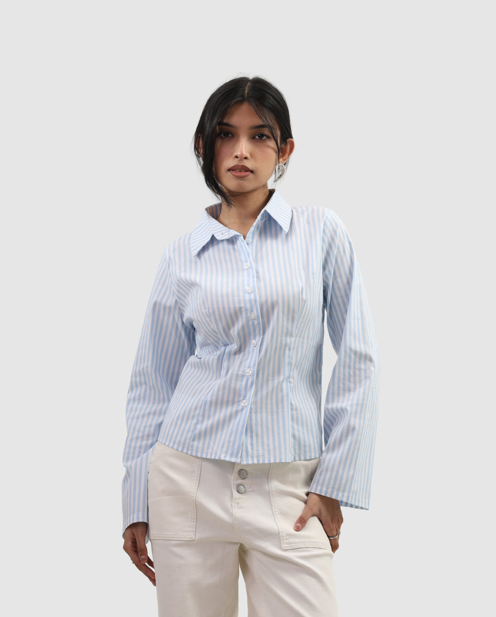 The Riviera Fitted Shirt - Stripe Blue