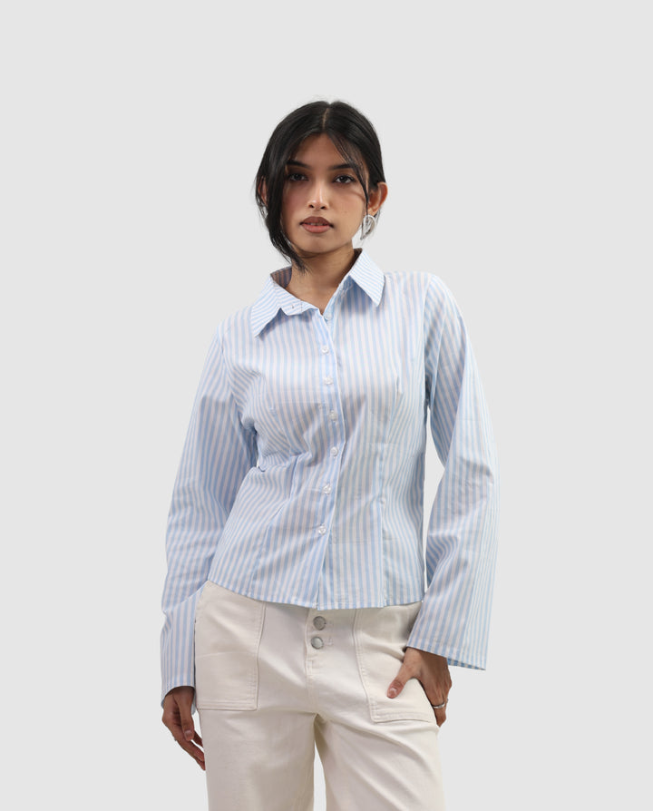 The Riviera Fitted Shirt - Stripe Blue