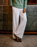 Unisex Wide-Legged Linen Pants - White
