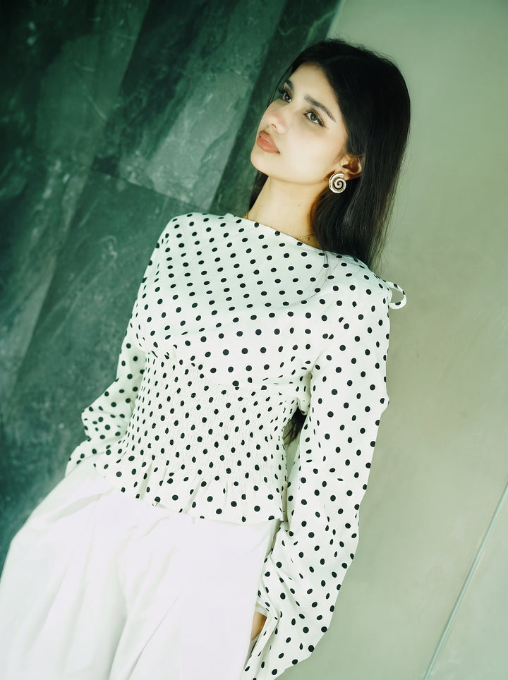 Women’s Polka Dot Top - White