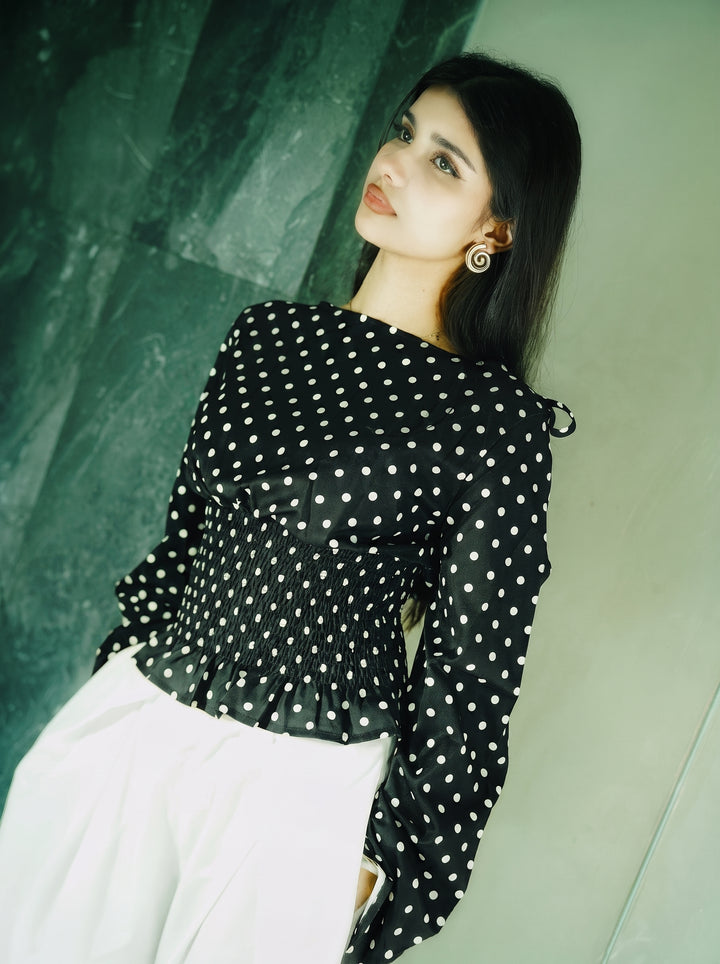 Women’s Polka Dot Top - Black