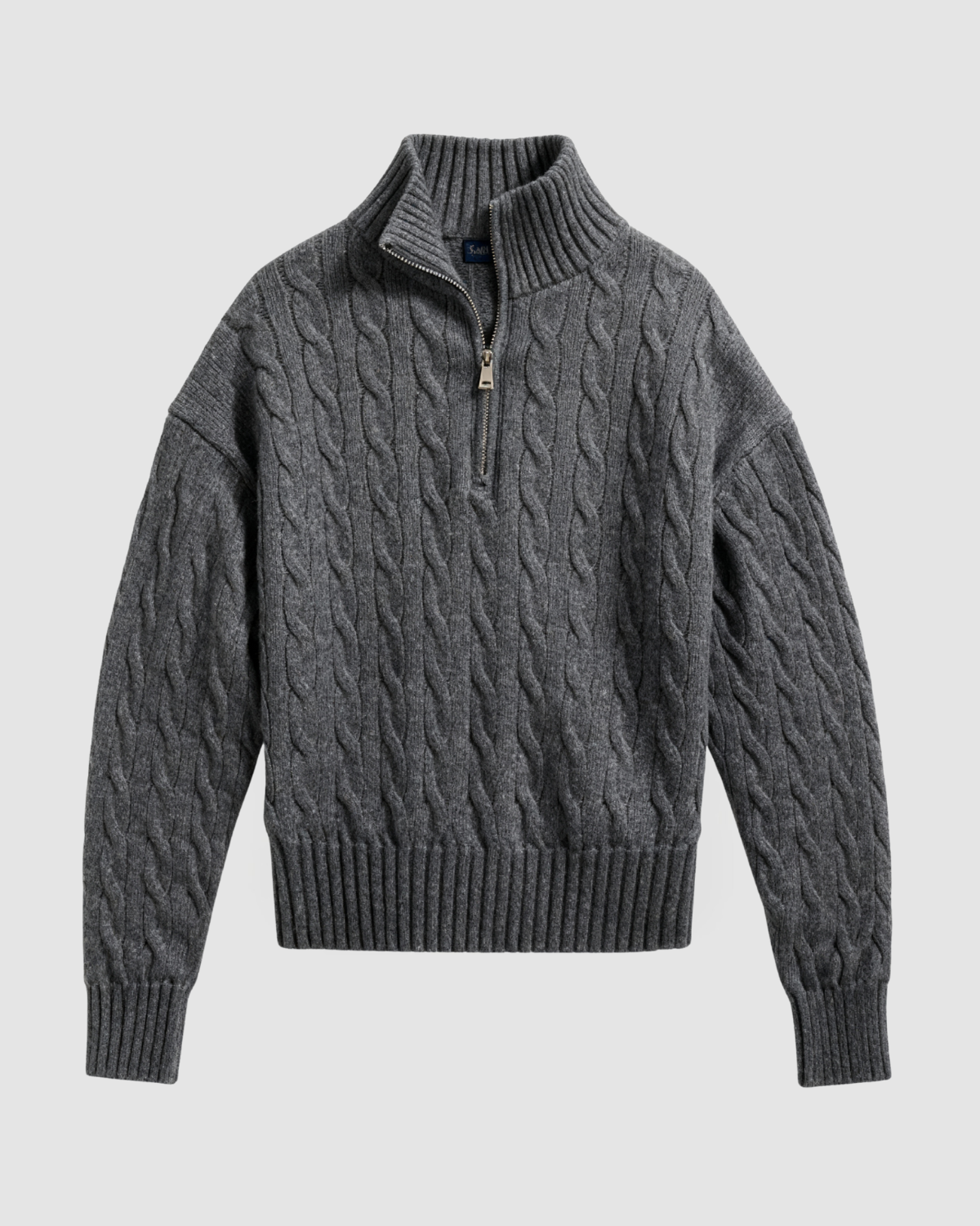 the montclair cableknit sweater charcoal grey
