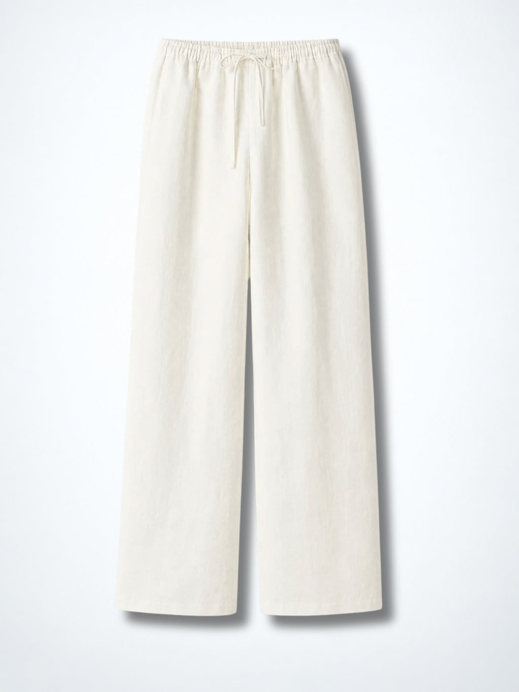 Unisex Wide-Legged Linen Pants - White