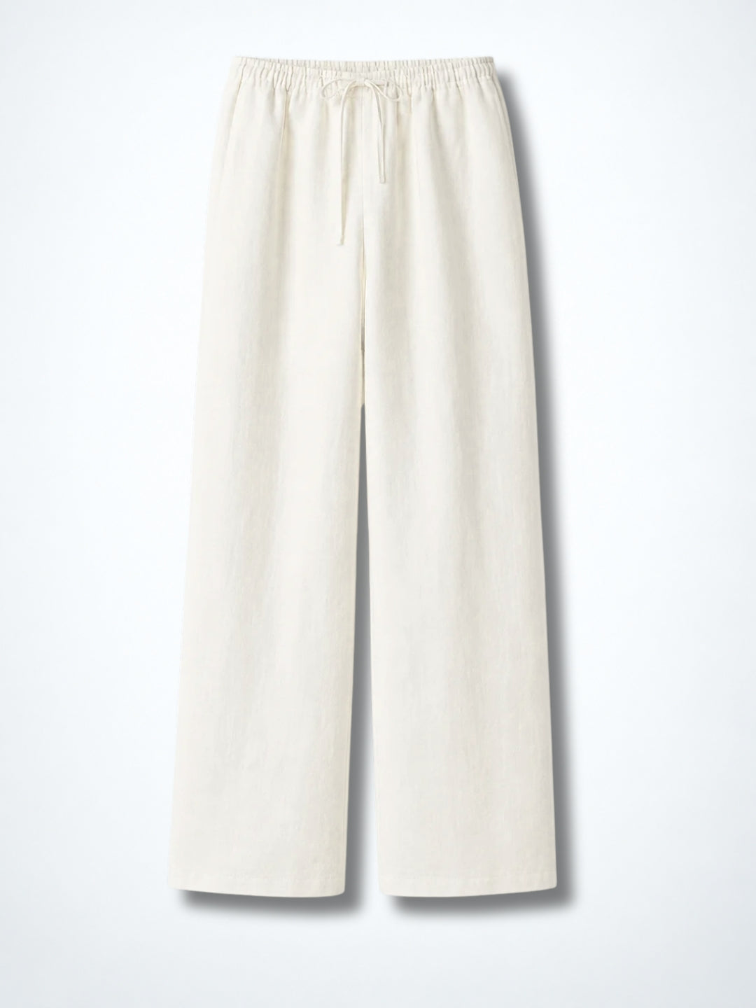 Unisex Wide-Legged Linen Pants - White