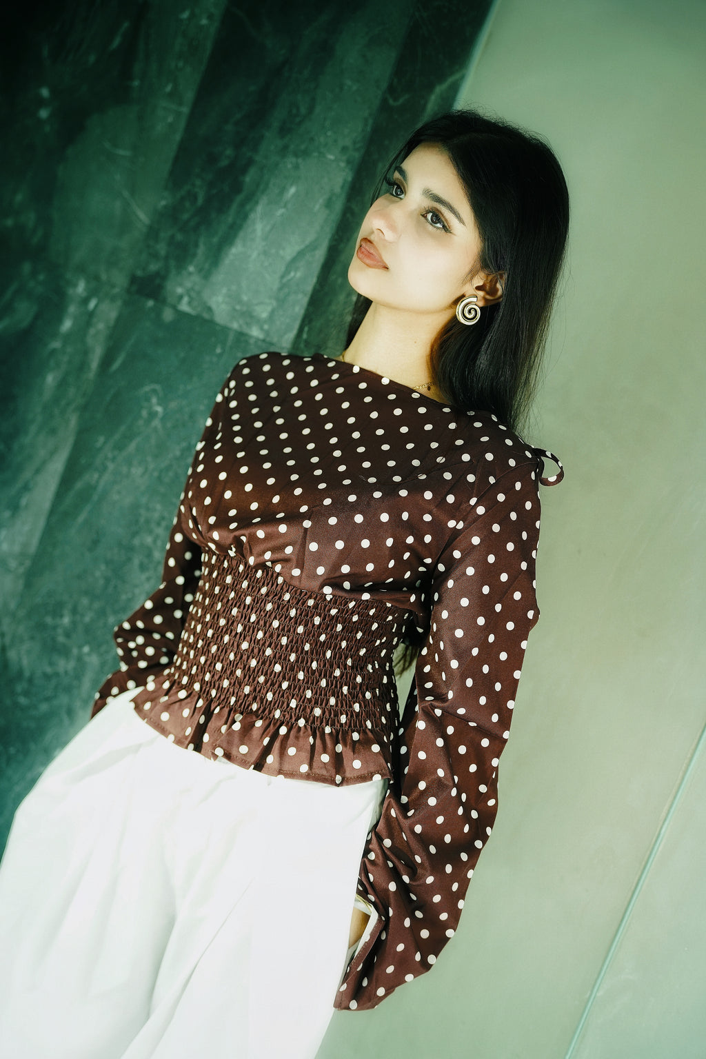 Women’s Polka Dot Top - Brown