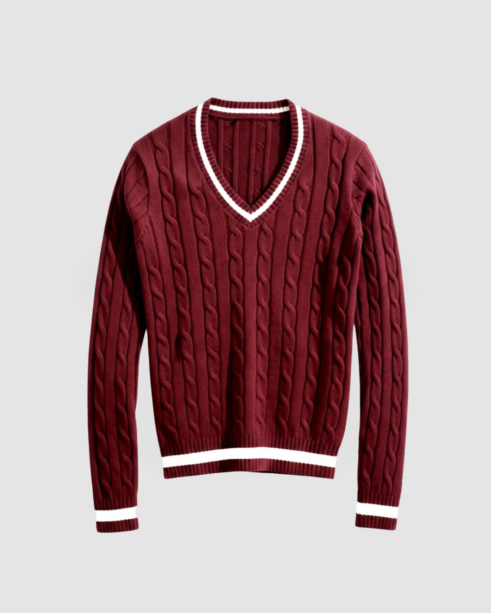 valeria v neck sweater maroon