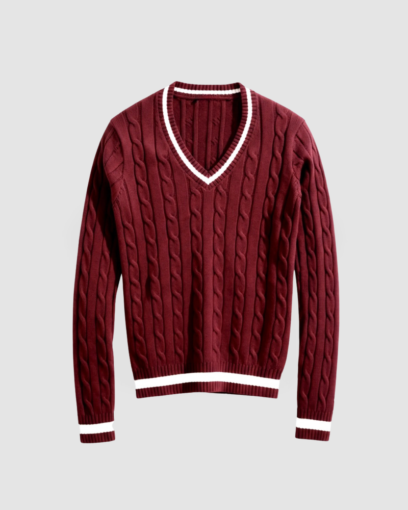 valeria v neck sweater maroon