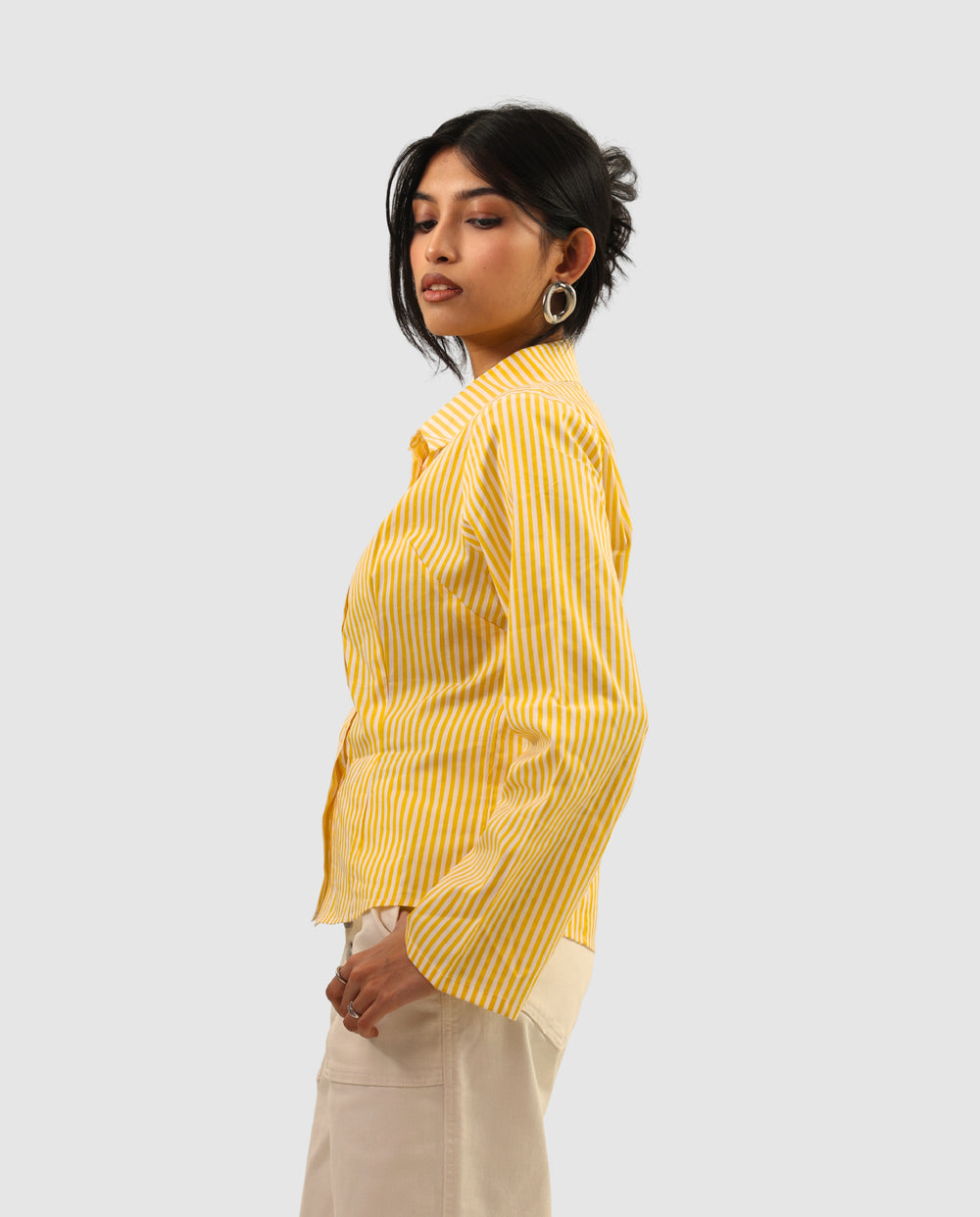 The Riviera Fitted Shirt - Striped Yellow