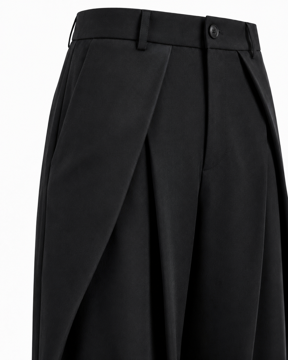 Unisex Prestige Pleated Pinstripe Pant - Black