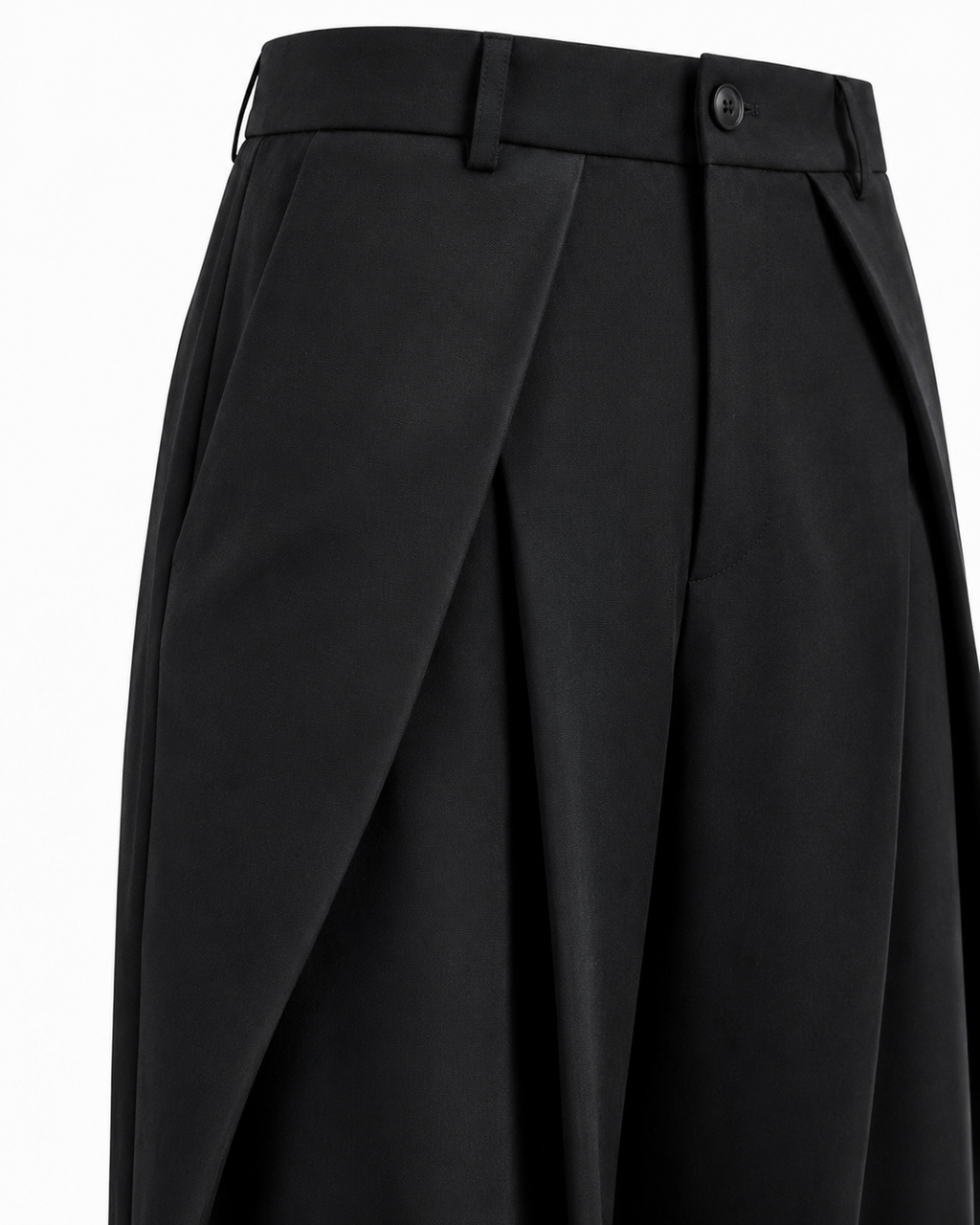 Unisex Prestige Pleated Pinstripe Pant - Black