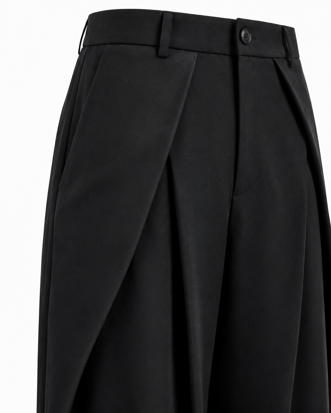 Unisex Prestige Pleated Pinstripe Pant - Black