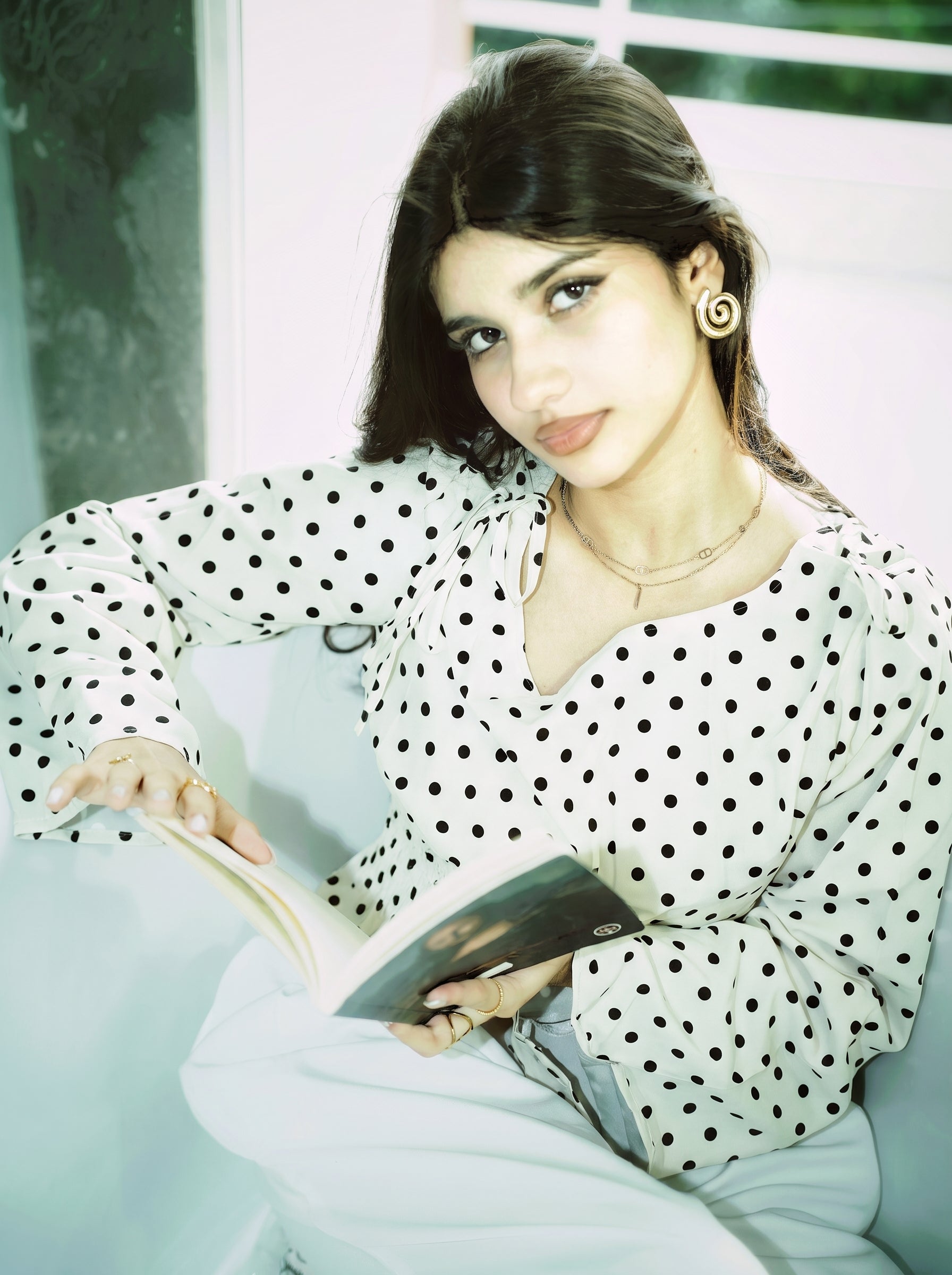 Women’s Polka Dot Top - White