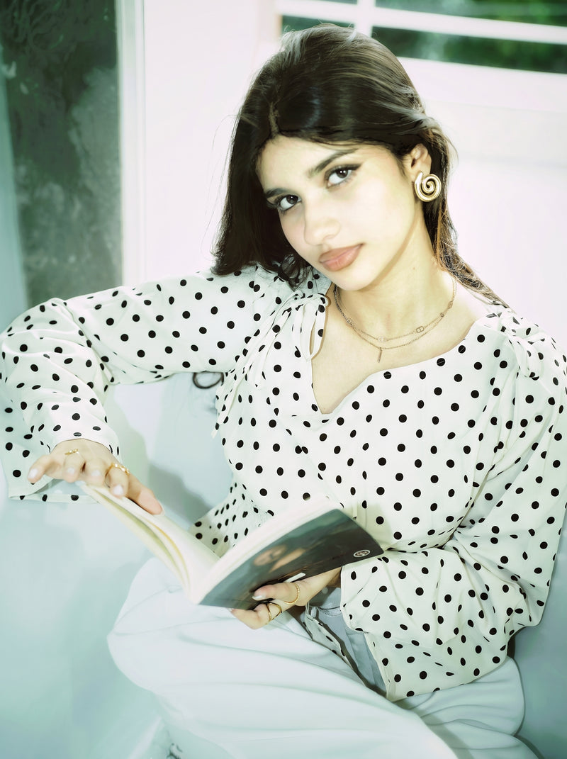 Women’s Polka Dot Top - White