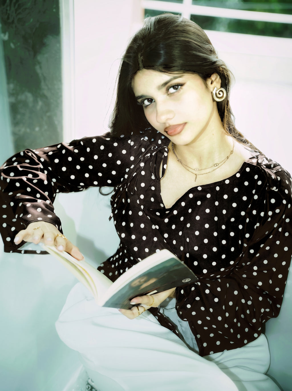 Women’s Polka Dot Top - Black