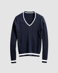 valeria v neck sweater navy