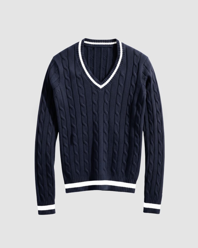 valeria v neck sweater navy