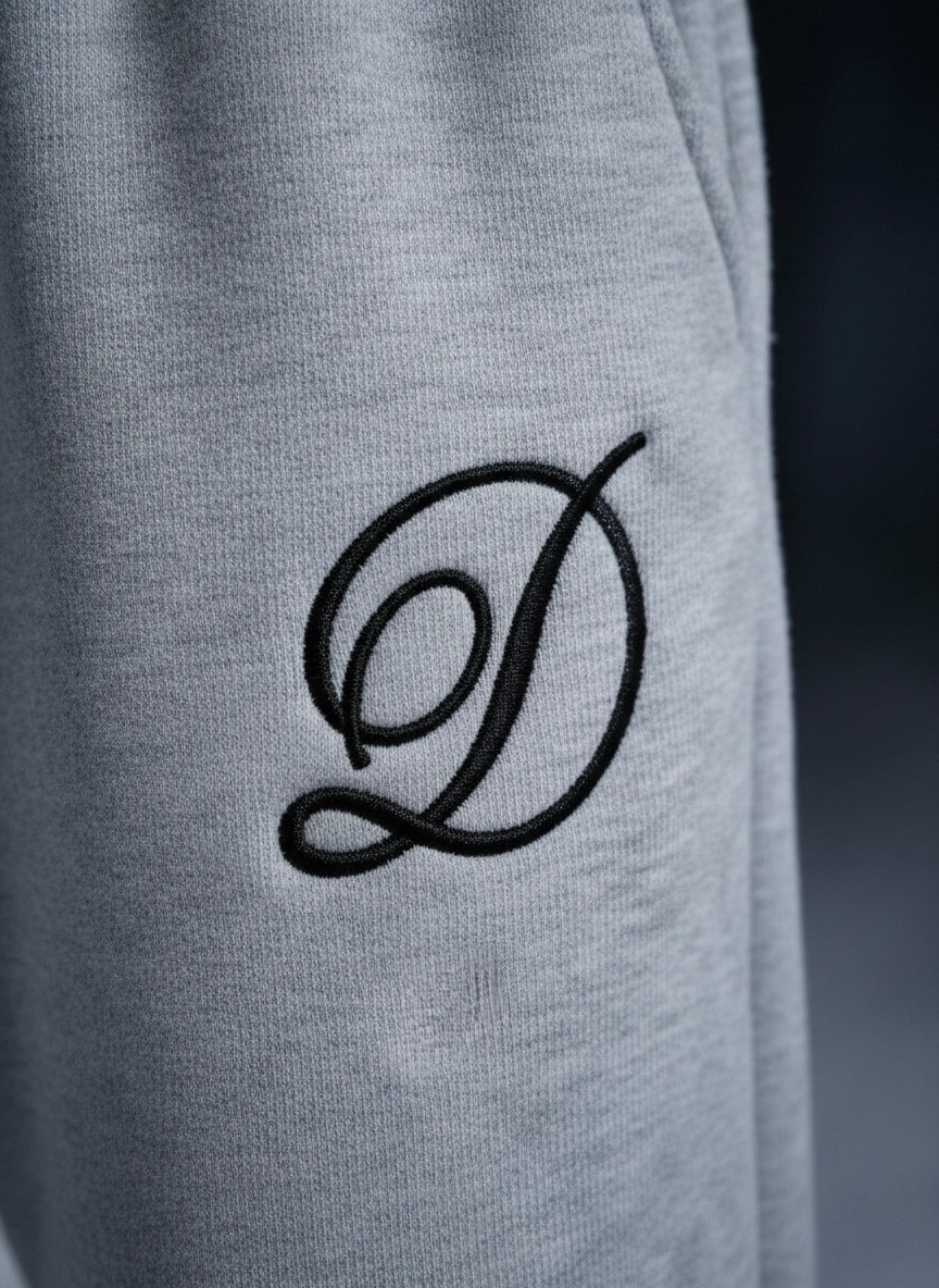 Deco Zip Flared Trousers - Ash - 400GSM