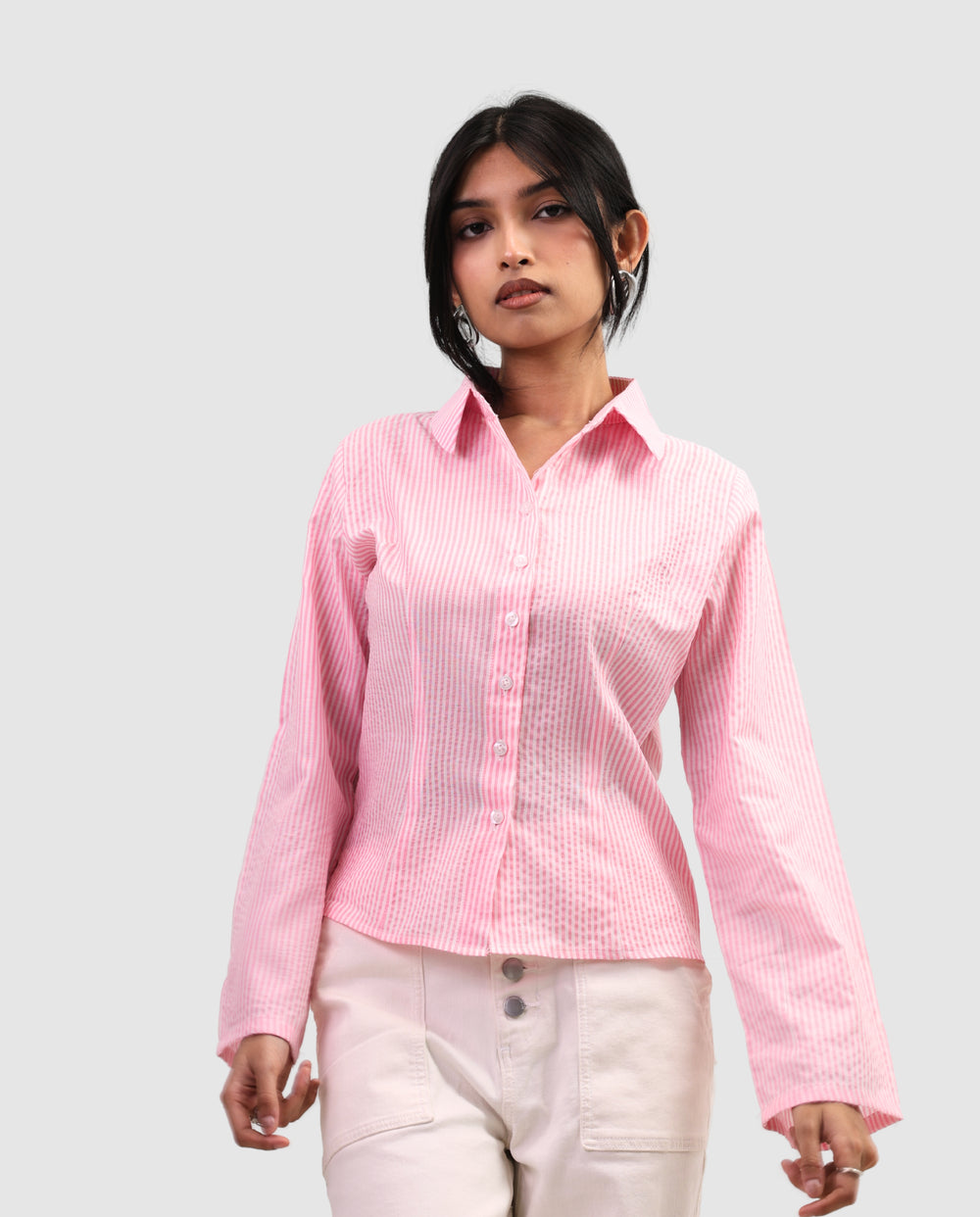 The Riviera Fitted Shirt - Stripe Pink