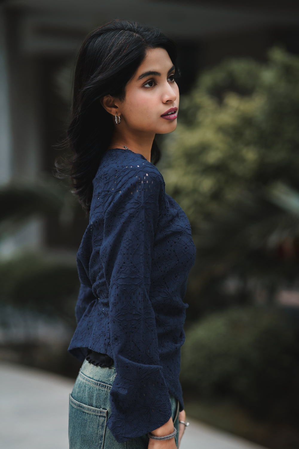 Women’s Asymmetrical Top - Navy Blue