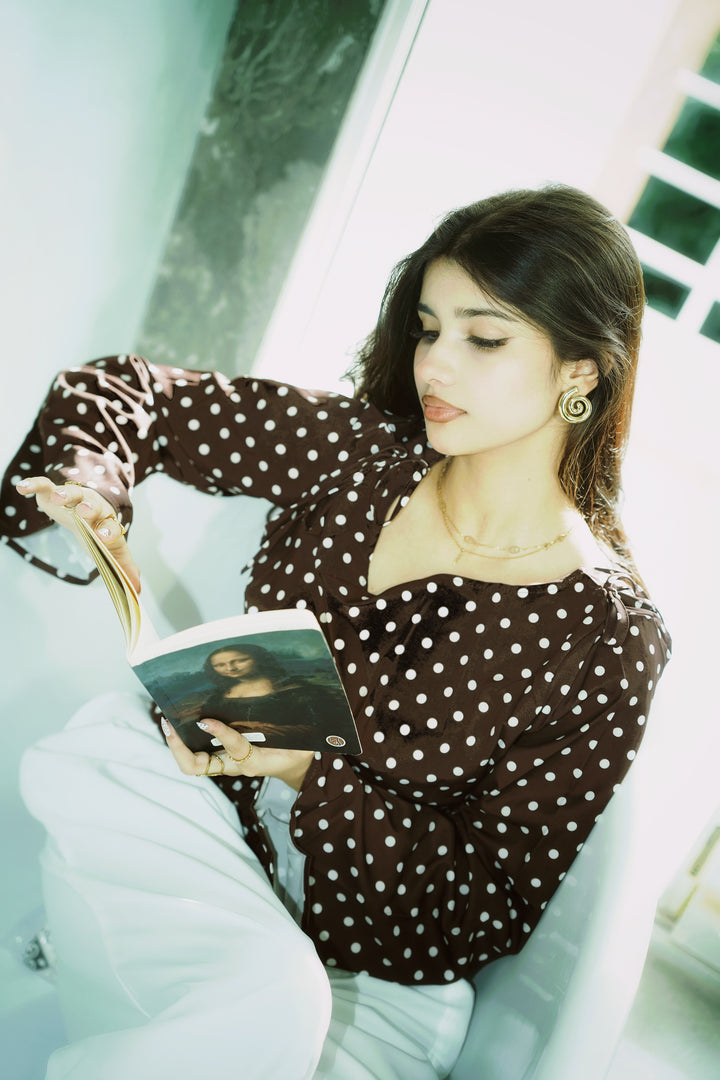Women’s Polka Dot Top - Brown