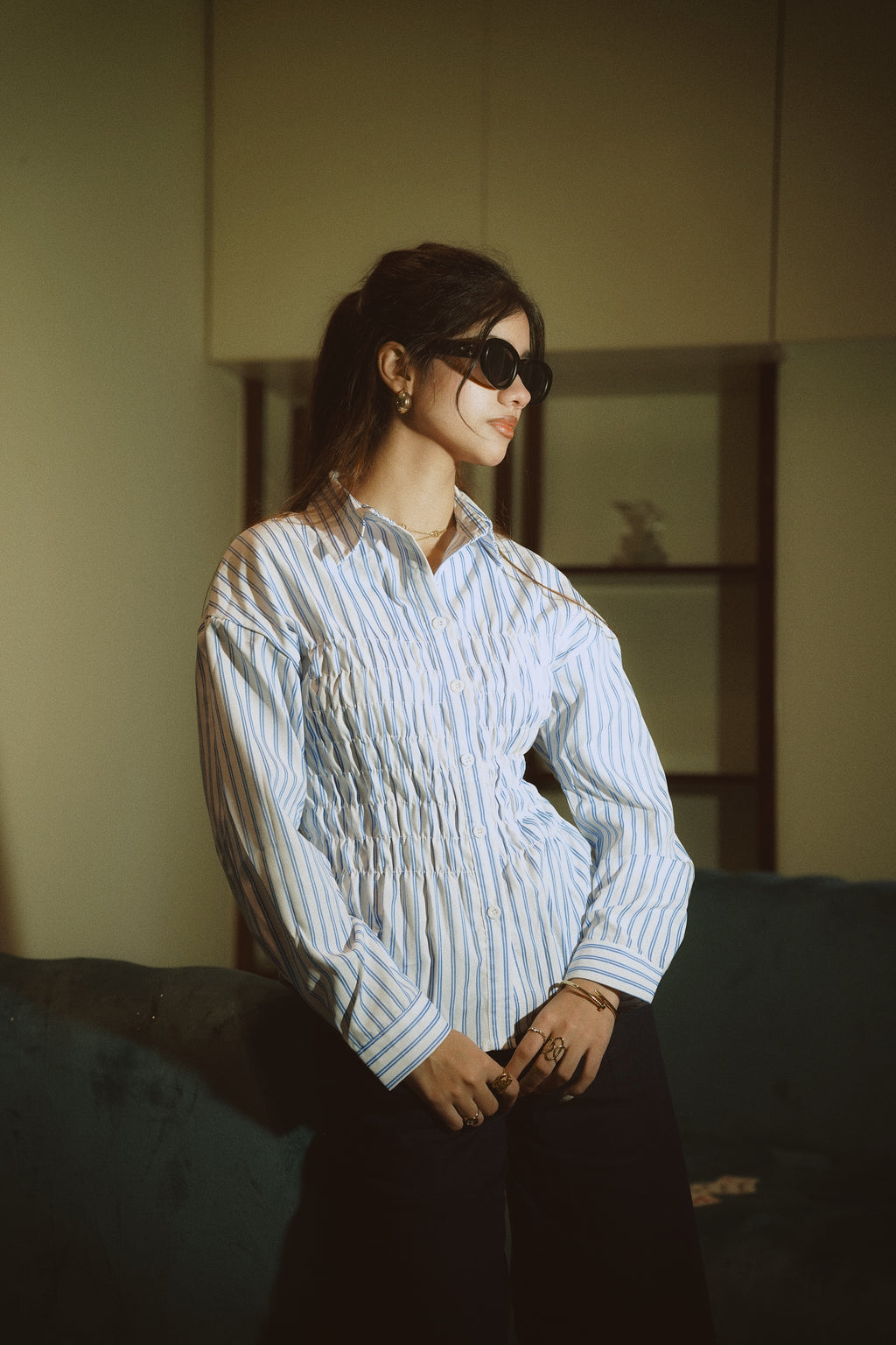 Women’s Striped Blue Shirt