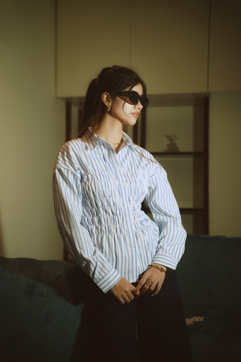 Women’s Striped Blue Shirt