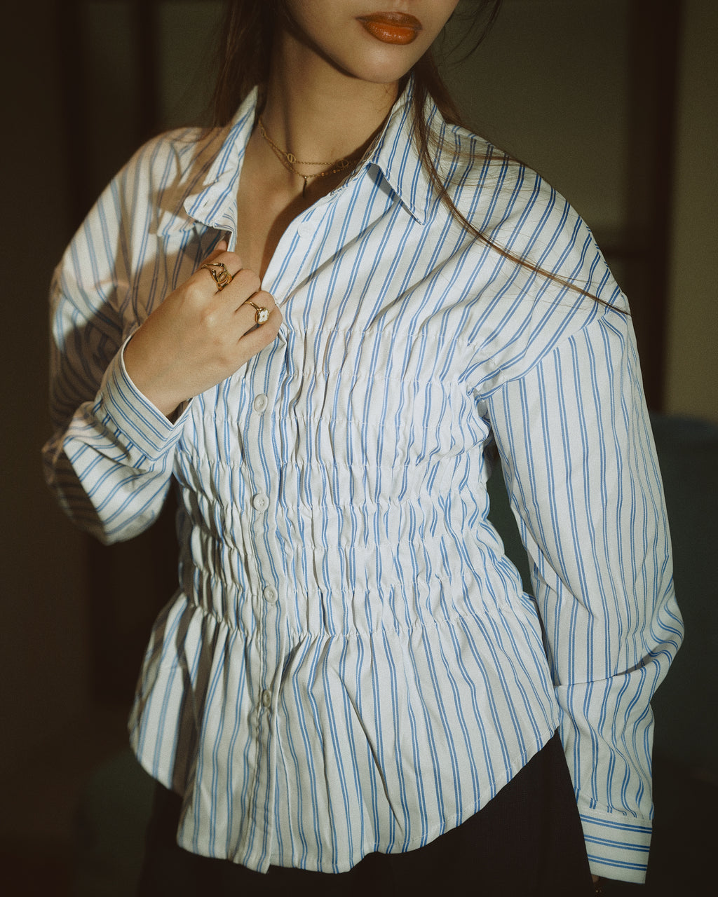 Women’s Striped Blue Shirt