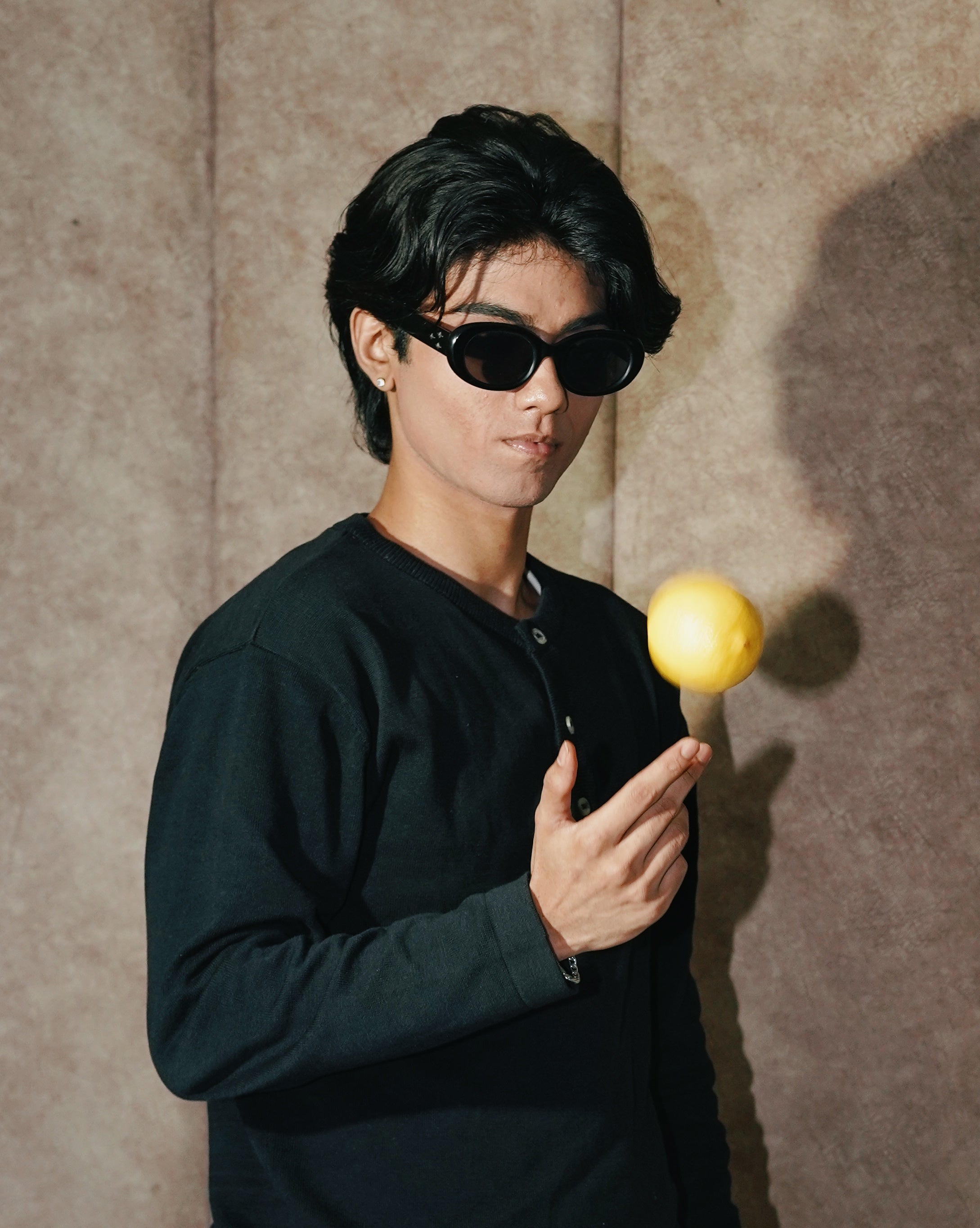 Knit Henley Tshirt - Black