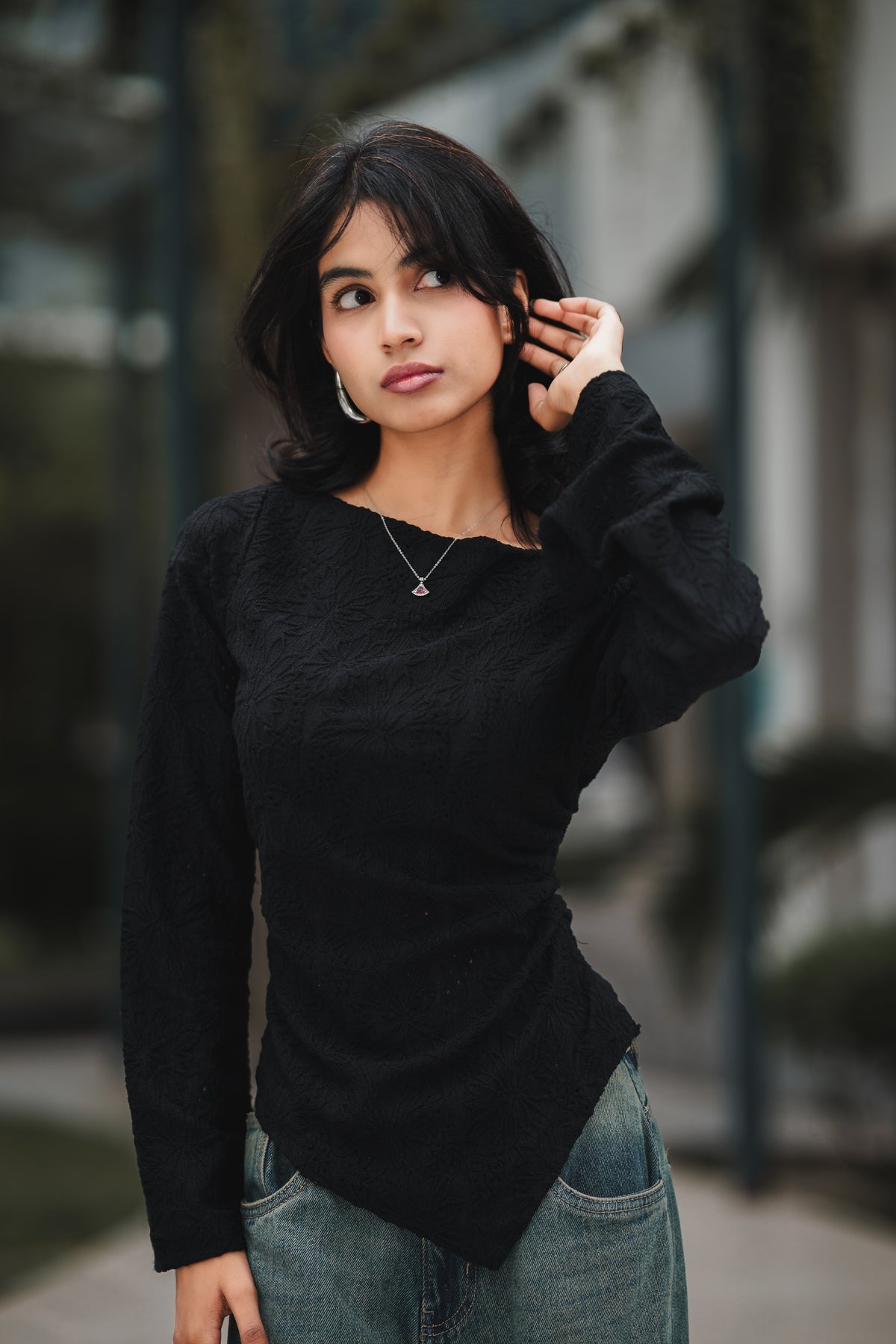 Women’s Asymmetrical Top - Black
